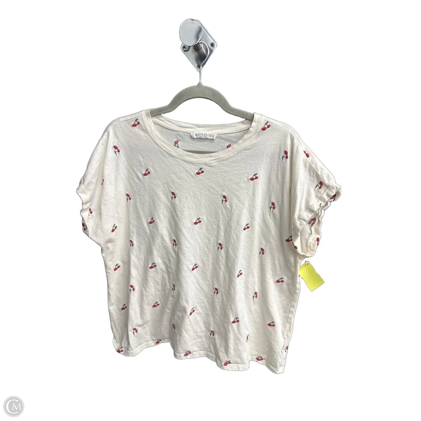 Top Short Sleeve By Workshop In Cream, Size: Xl