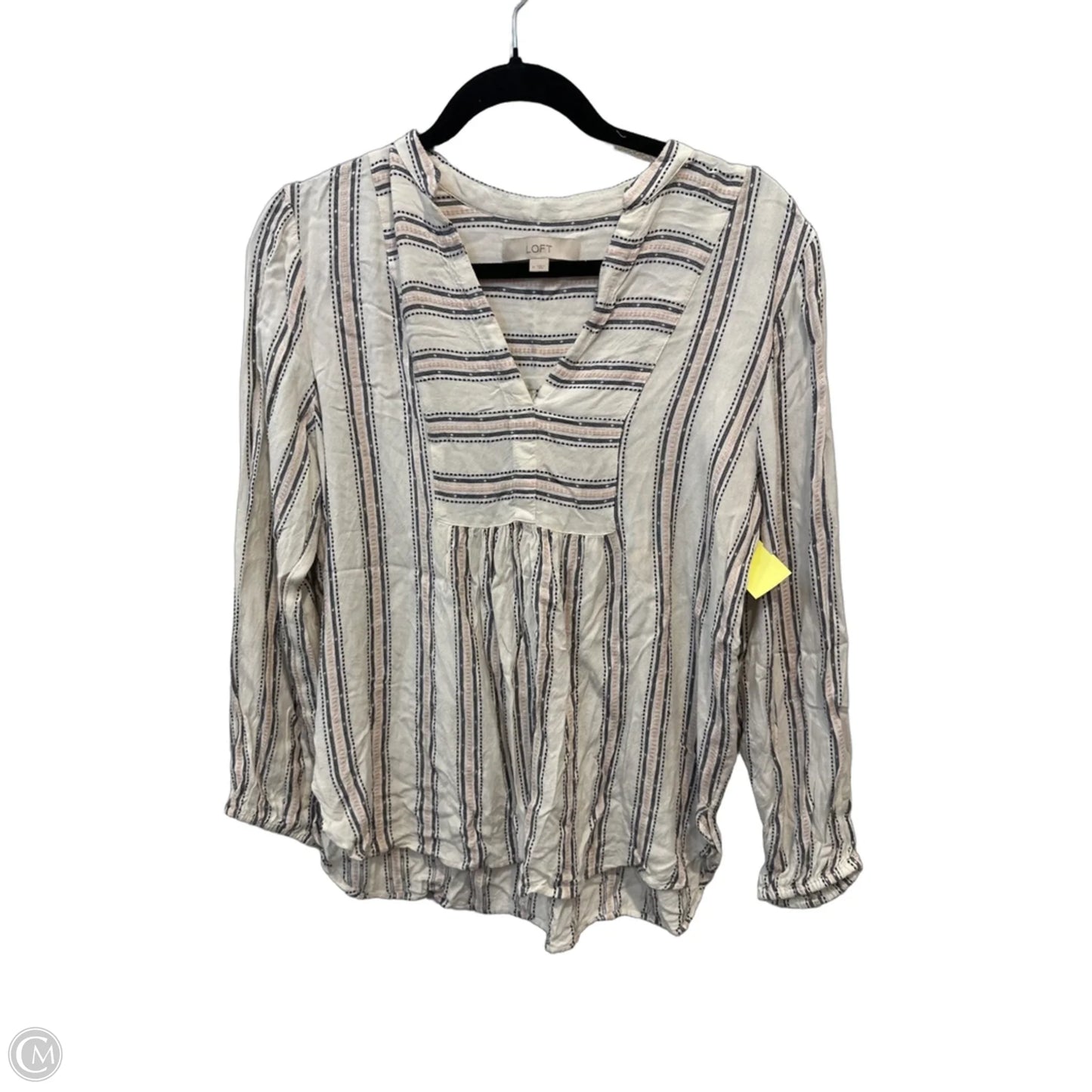 Top Long Sleeve By Loft In Striped Pattern, Size: M