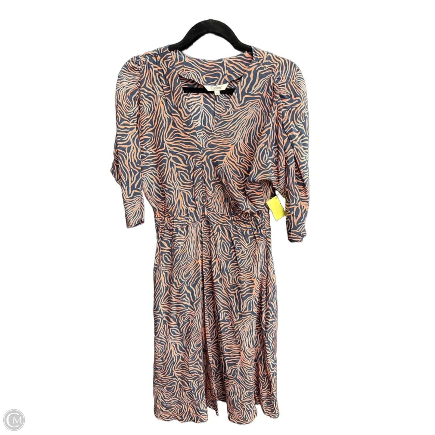 Dress Casual Midi By Tucker In Blue & Orange, Size: Xs