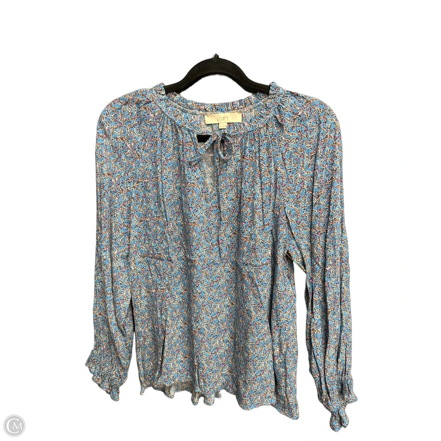 Blouse Long Sleeve By Loft In Floral Print, Size: Xs