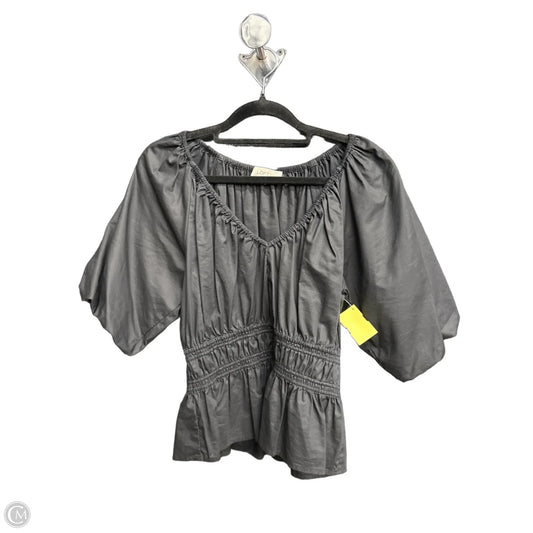 Blouse Short Sleeve By Loft In Black, Size: S