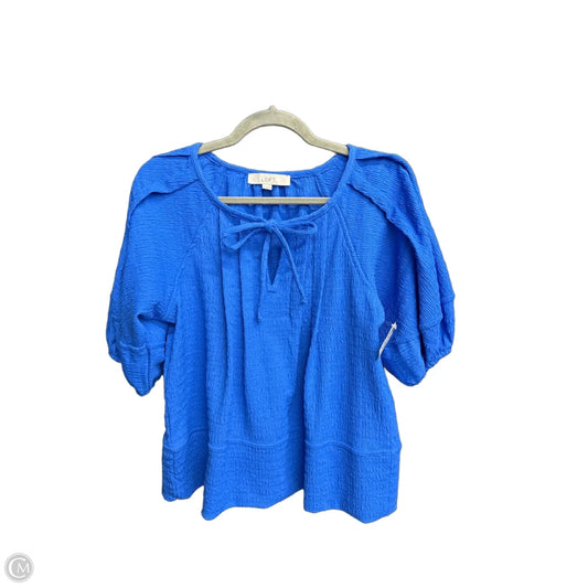 Blouse Short Sleeve By Loft In Blue, Size: Xs