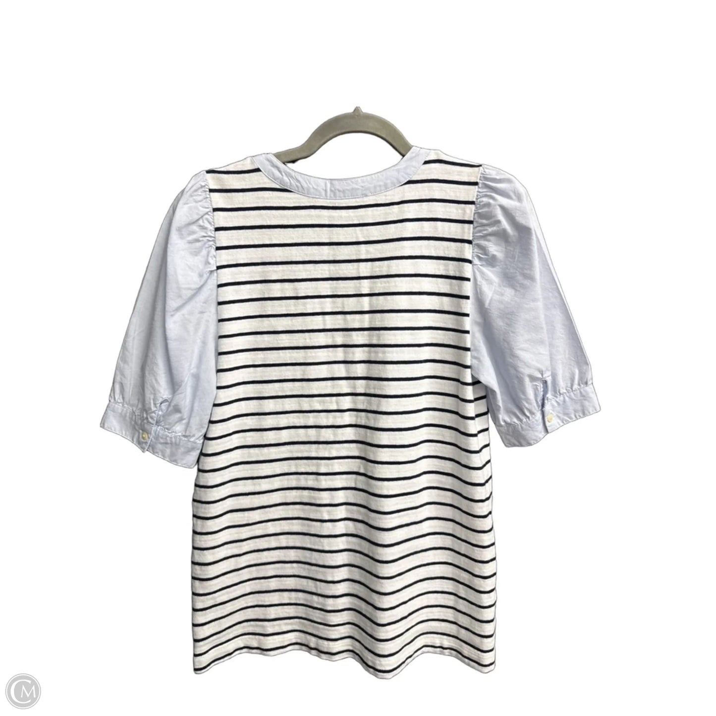 Blouse Short Sleeve By Loft In Striped Pattern, Size: S