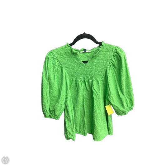 Blouse Short Sleeve By Michelle Mcdowell In Green, Size: M