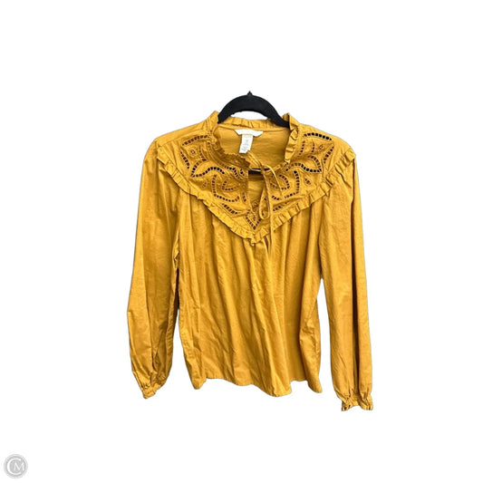 Top Long Sleeve By H&m In Yellow, Size: S