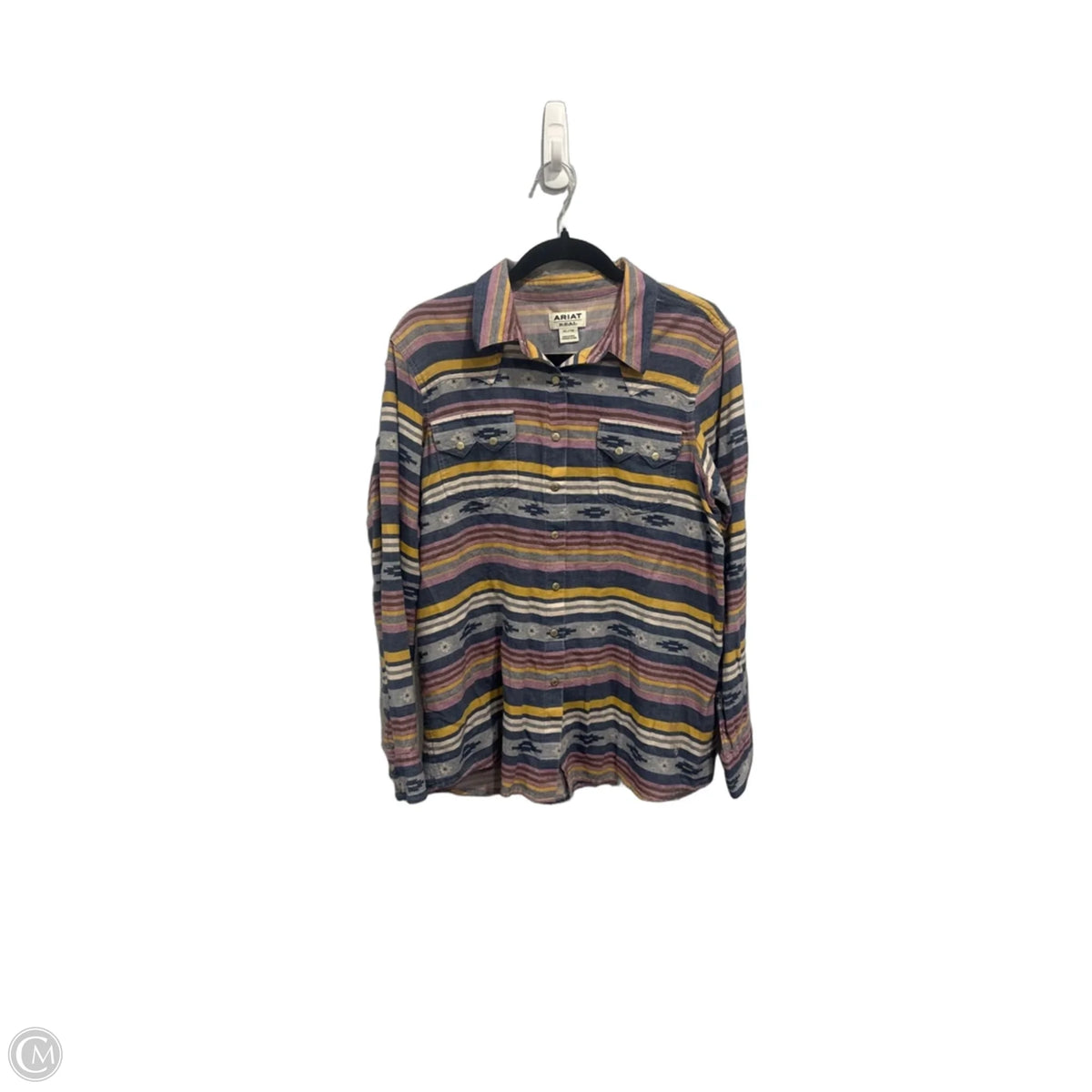 Top Long Sleeve By Ariat In Striped Pattern, Size: Xl