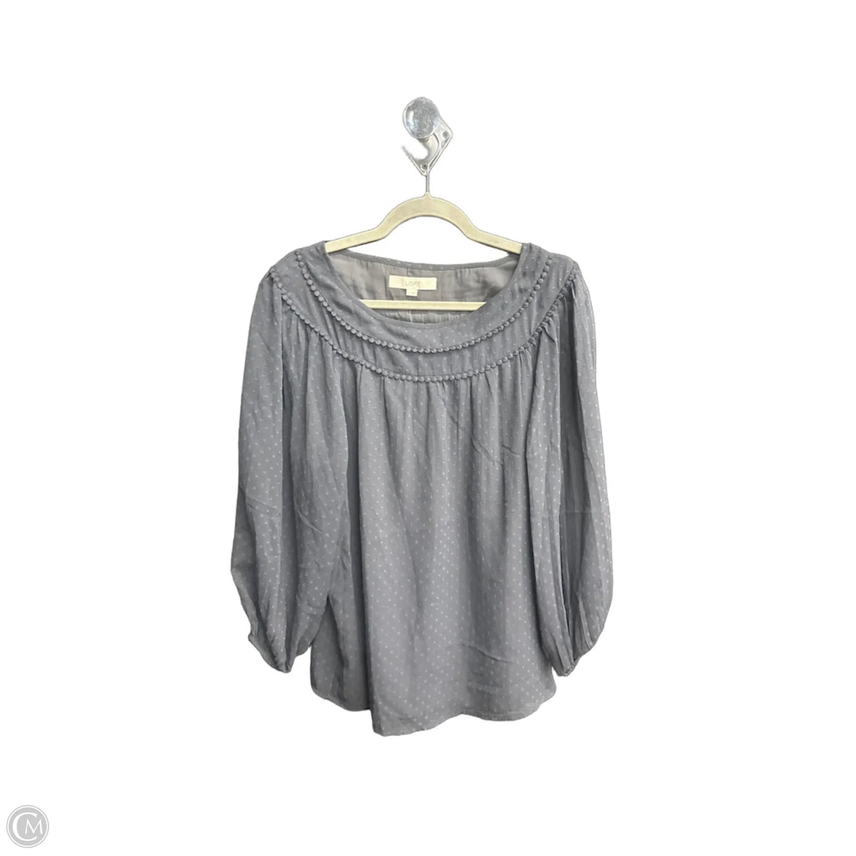 Top Long Sleeve By Loft In Grey, Size: L