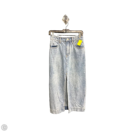 Skirt Maxi By English Factory In Blue Denim, Size: S