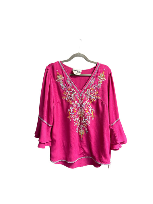 Top Long Sleeve By Savanna Jane In Floral Print, Size: L