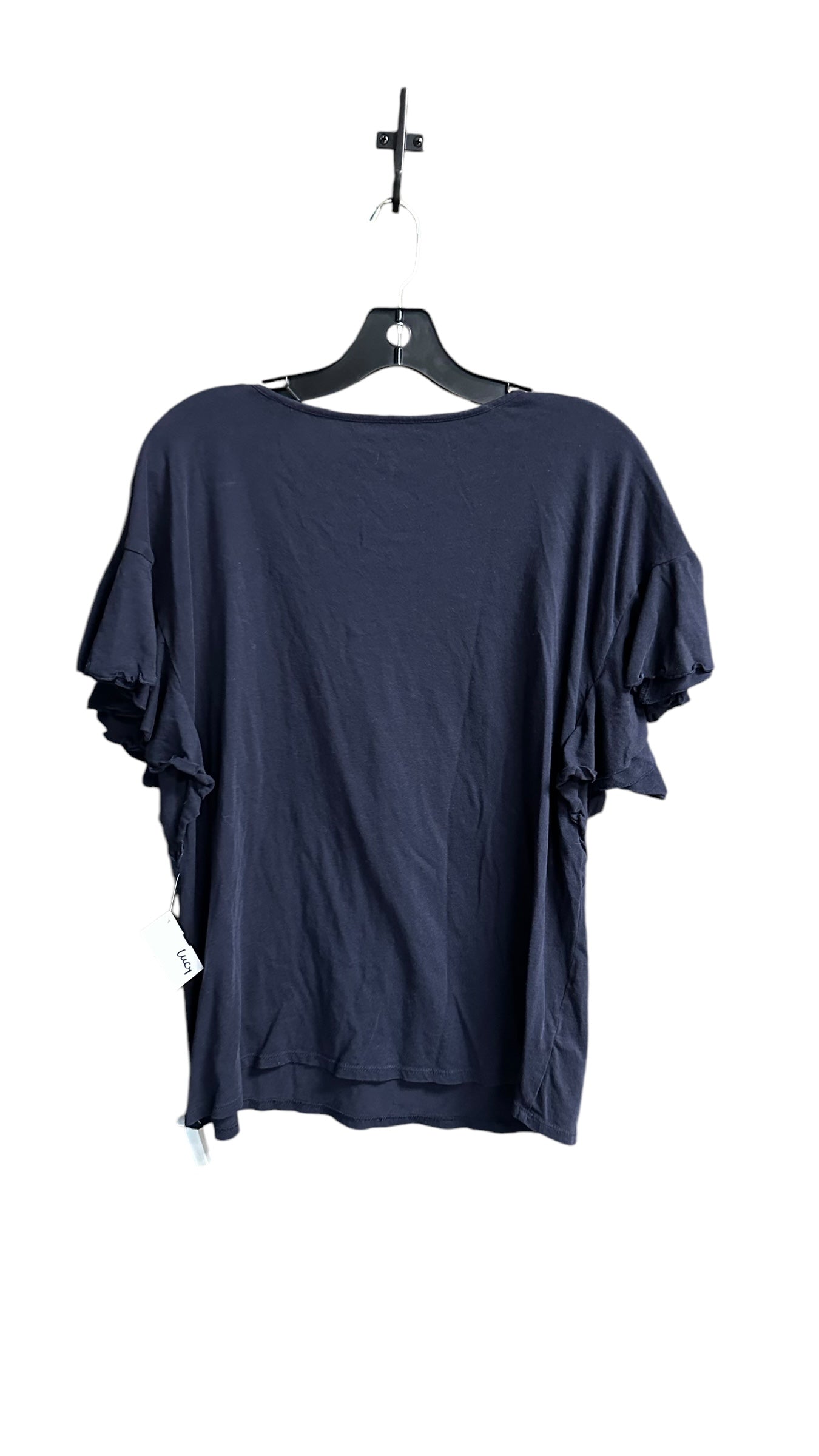 Top Short Sleeve By Loft In Navy, Size: M