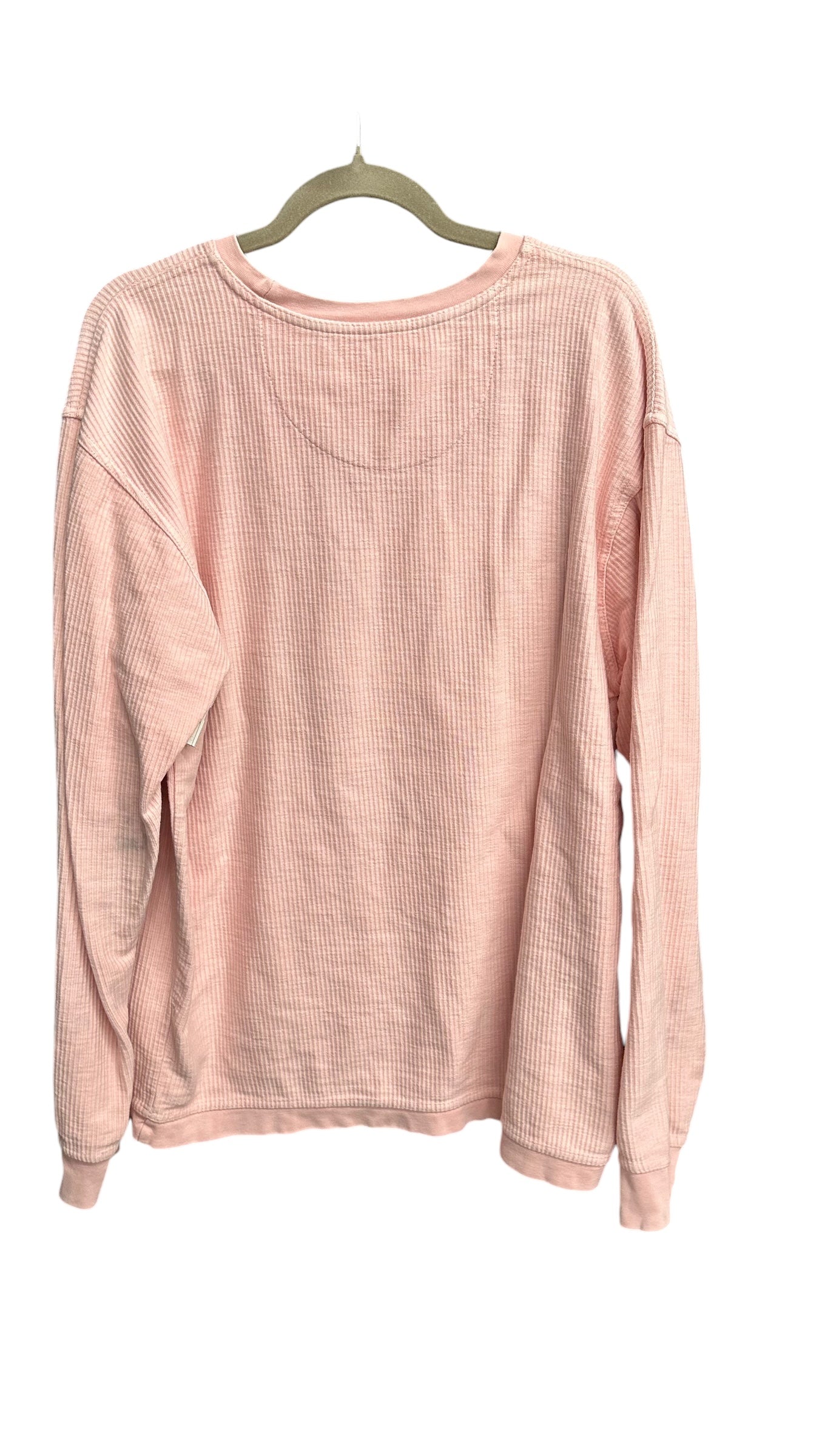 Top Long Sleeve By Clothes Mentor In Pink & White, Size: L