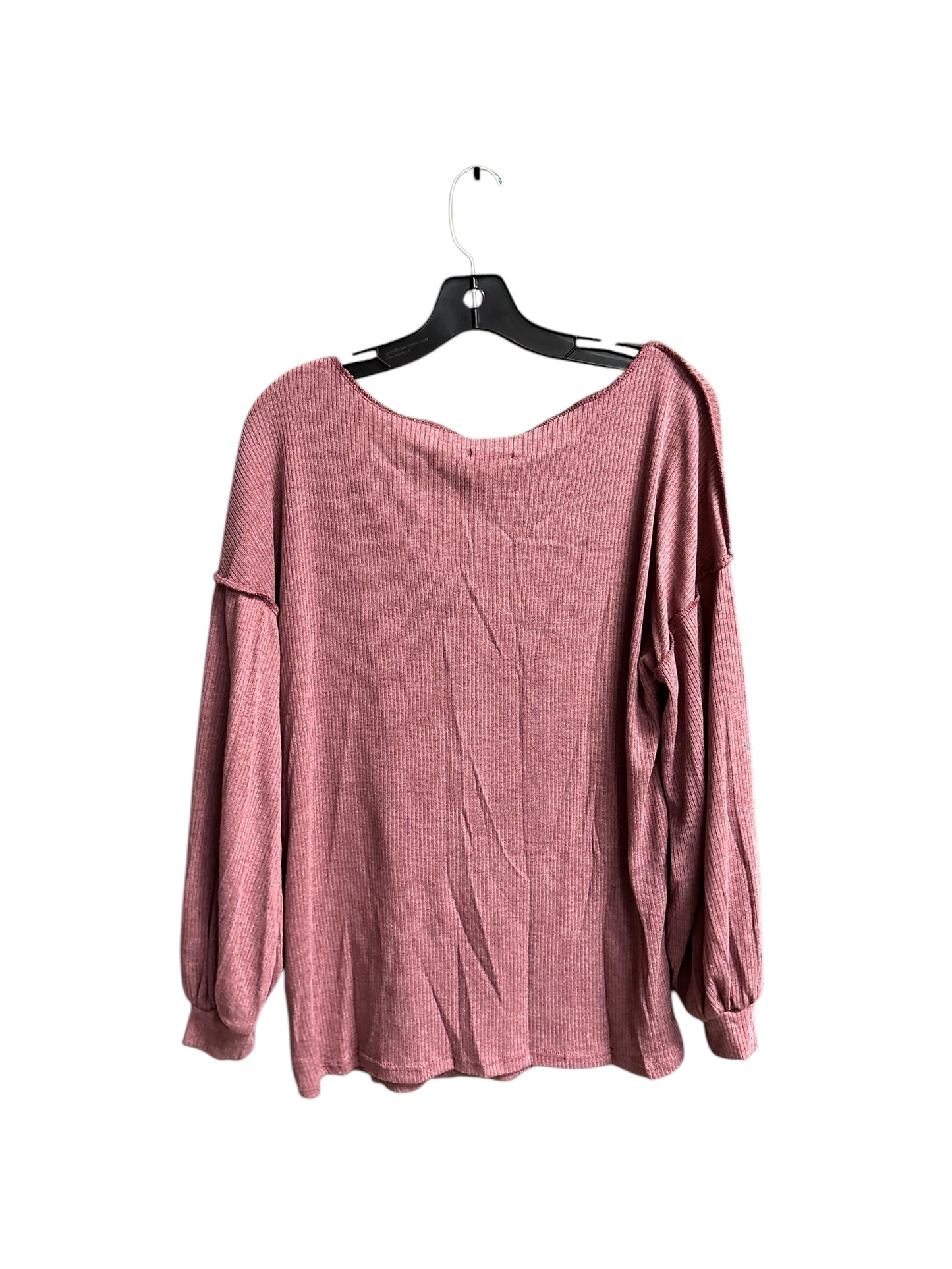 Top Long Sleeve By Bibi In Red, Size: S