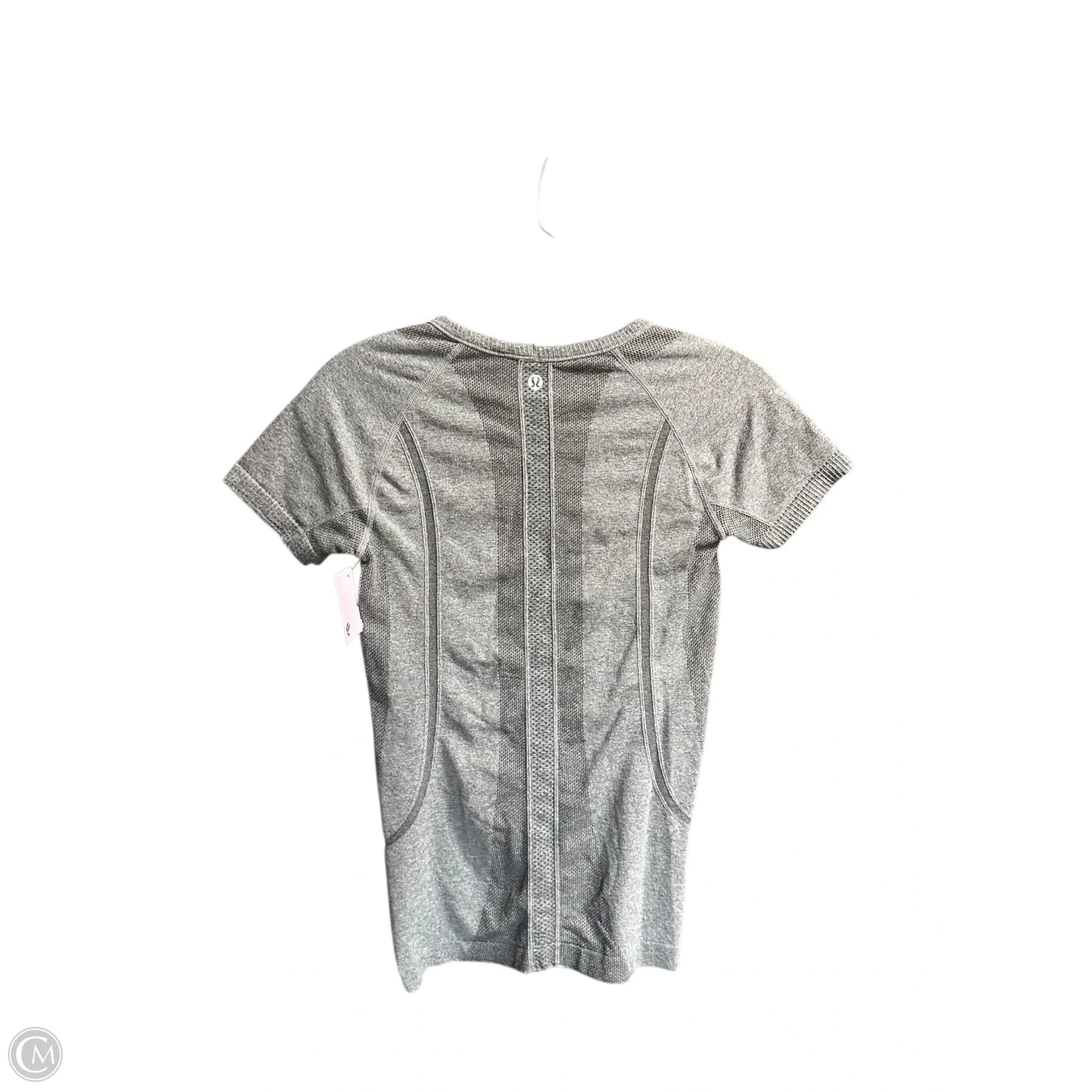 Athletic Top Short Sleeve By Lululemon In Grey, Size: Xs