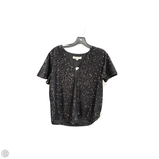 Top Short Sleeve By Loft In Black, Size: S