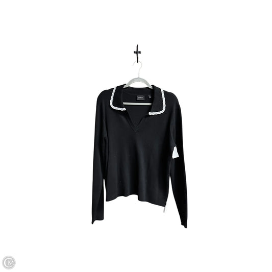 Sweater By Cyrus Knits In Black & Grey, Size: L