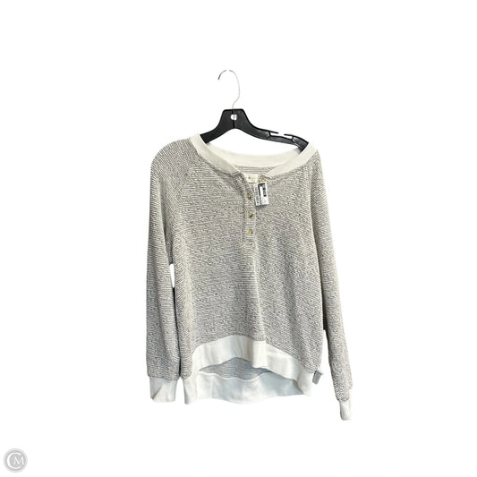 Top Long Sleeve By Lou And Grey In Grey & White, Size: M