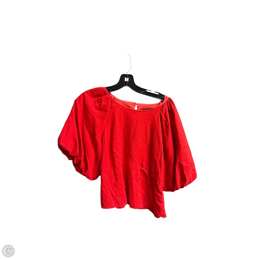 Top Short Sleeve By Dkny In Red, Size: M