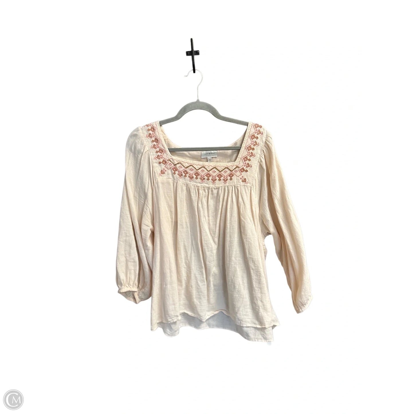 Tunic 3/4 Sleeve By Lucky Brand In Beige, Size: Xl