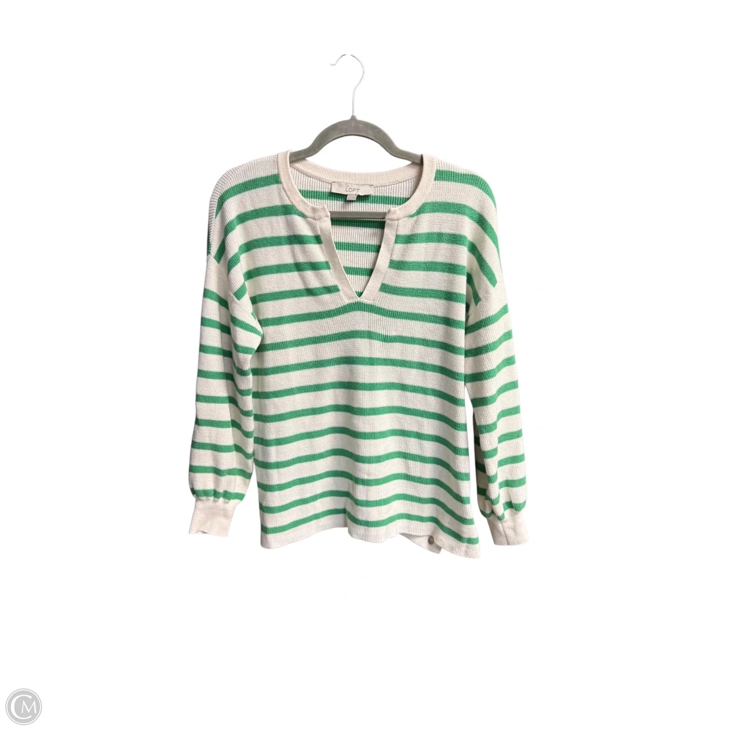 Top Long Sleeve By Loft In Striped Pattern, Size: M