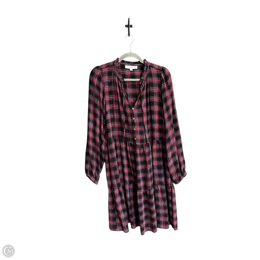 Dress Casual Midi By Loft In Plaid Pattern, Size: M