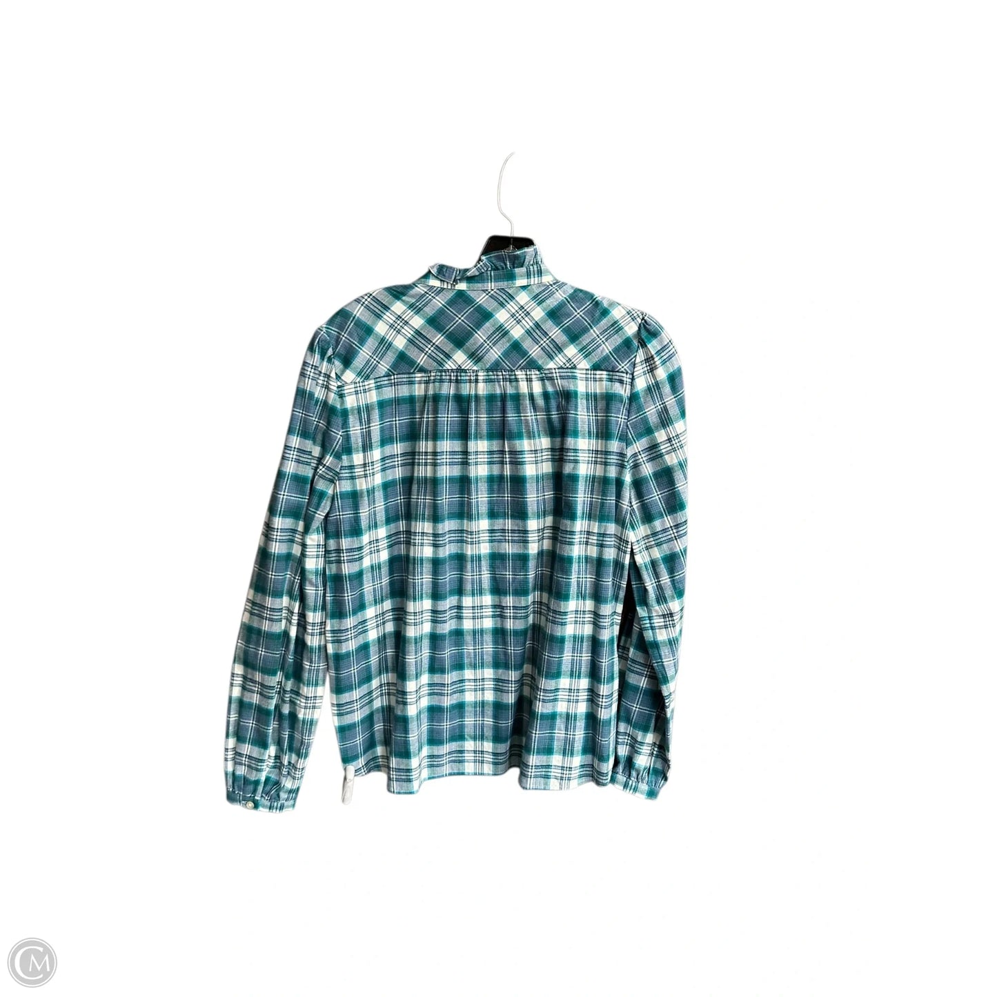 Top Long Sleeve By Loft In Plaid Pattern, Size: S
