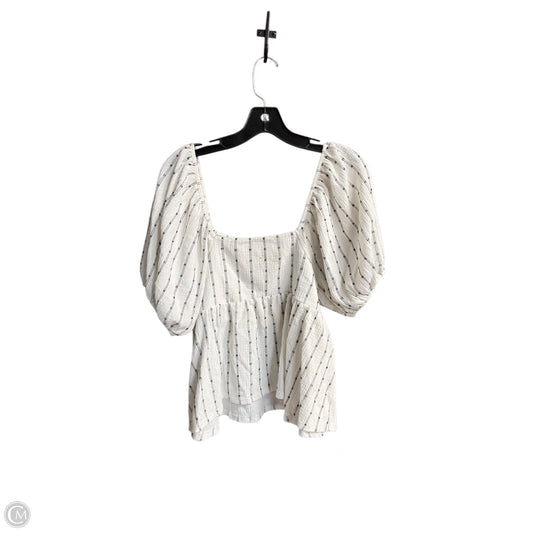 Top Short Sleeve By Madewell In Black & White, Size: M