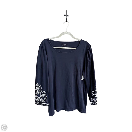 Top Long Sleeve By Talbots In Navy, Size: Xl