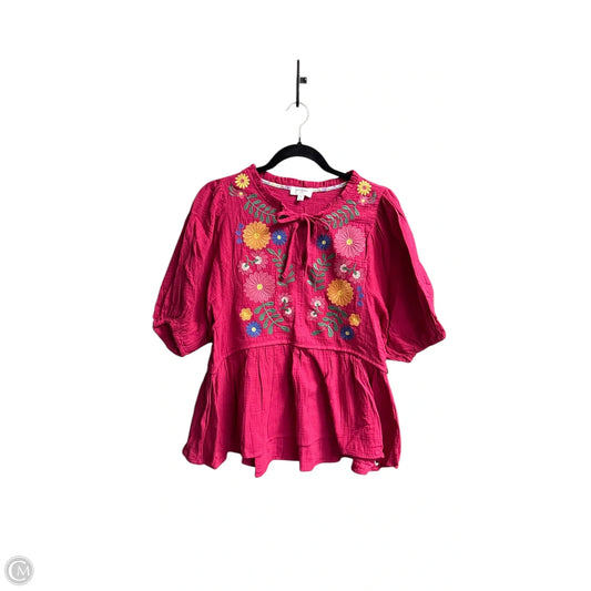 Blouse Short Sleeve By Umgee In Floral Print, Size: S