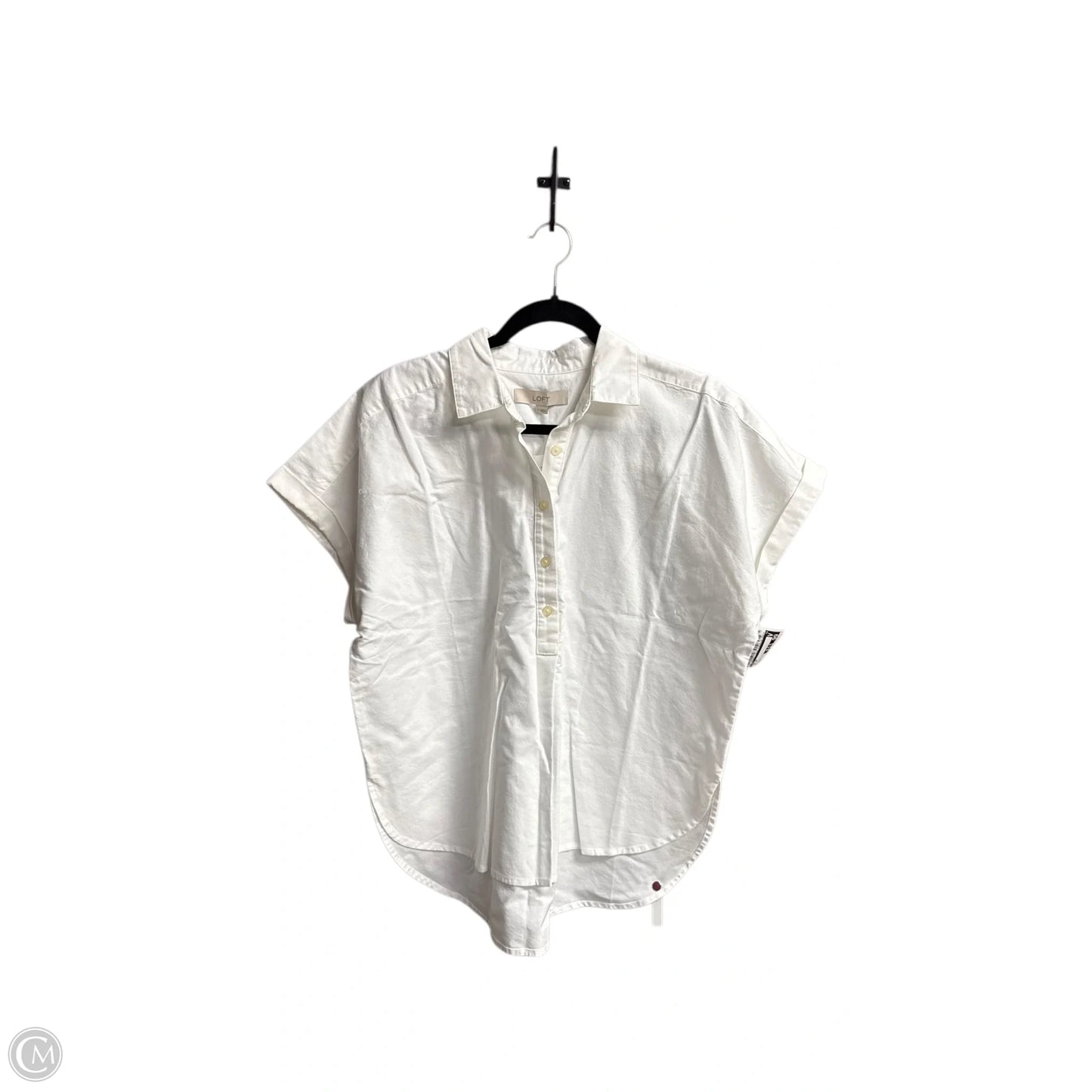 Top Short Sleeve By Loft In White, Size: S