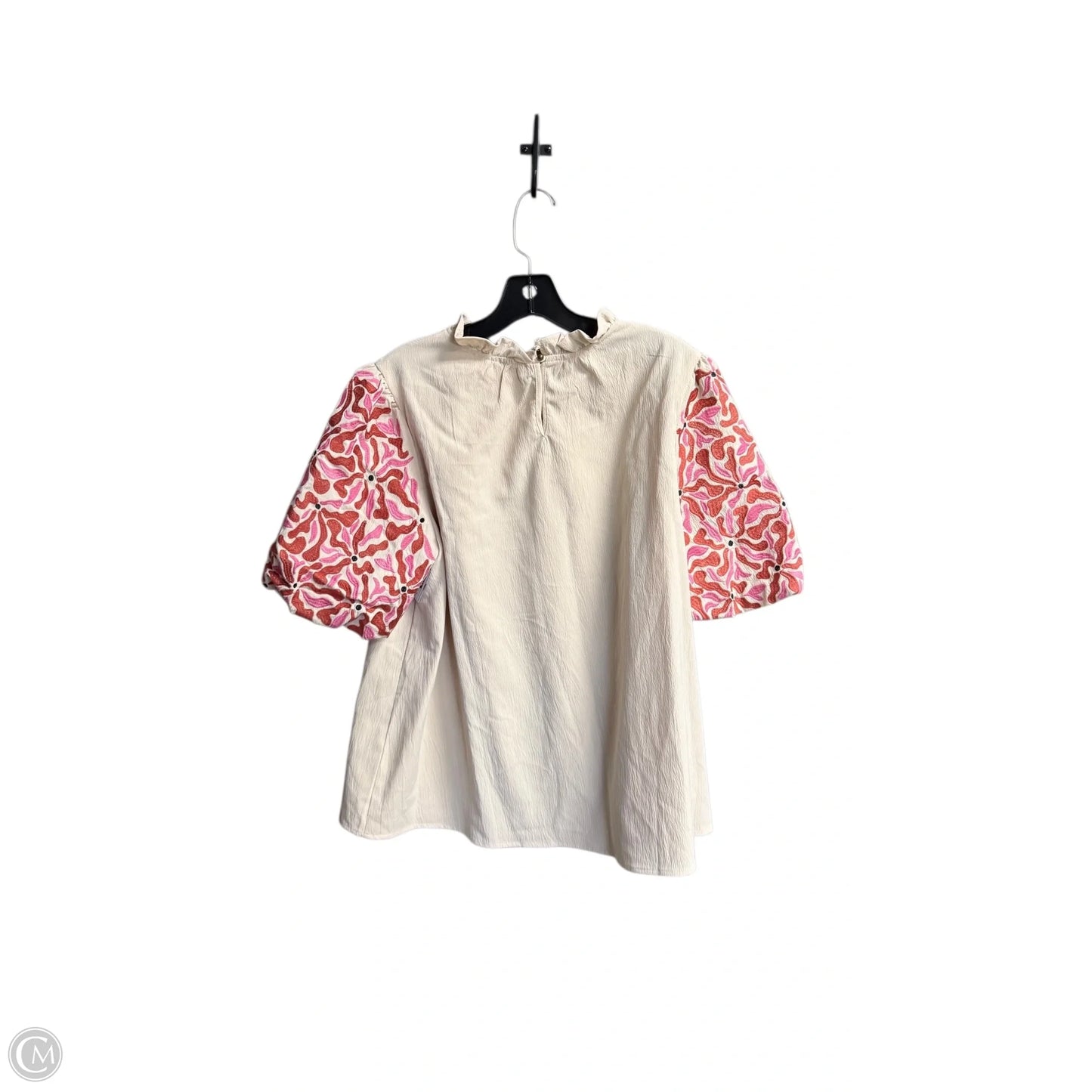 Blouse 3/4 Sleeve By Entro In Beige, Size: L