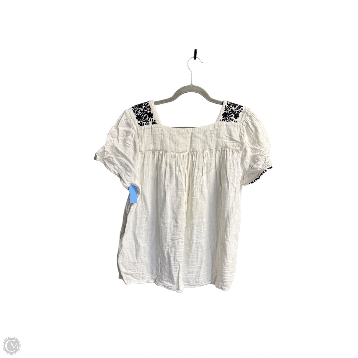 Blouse Short Sleeve By Old Navy In Black & White, Size: L