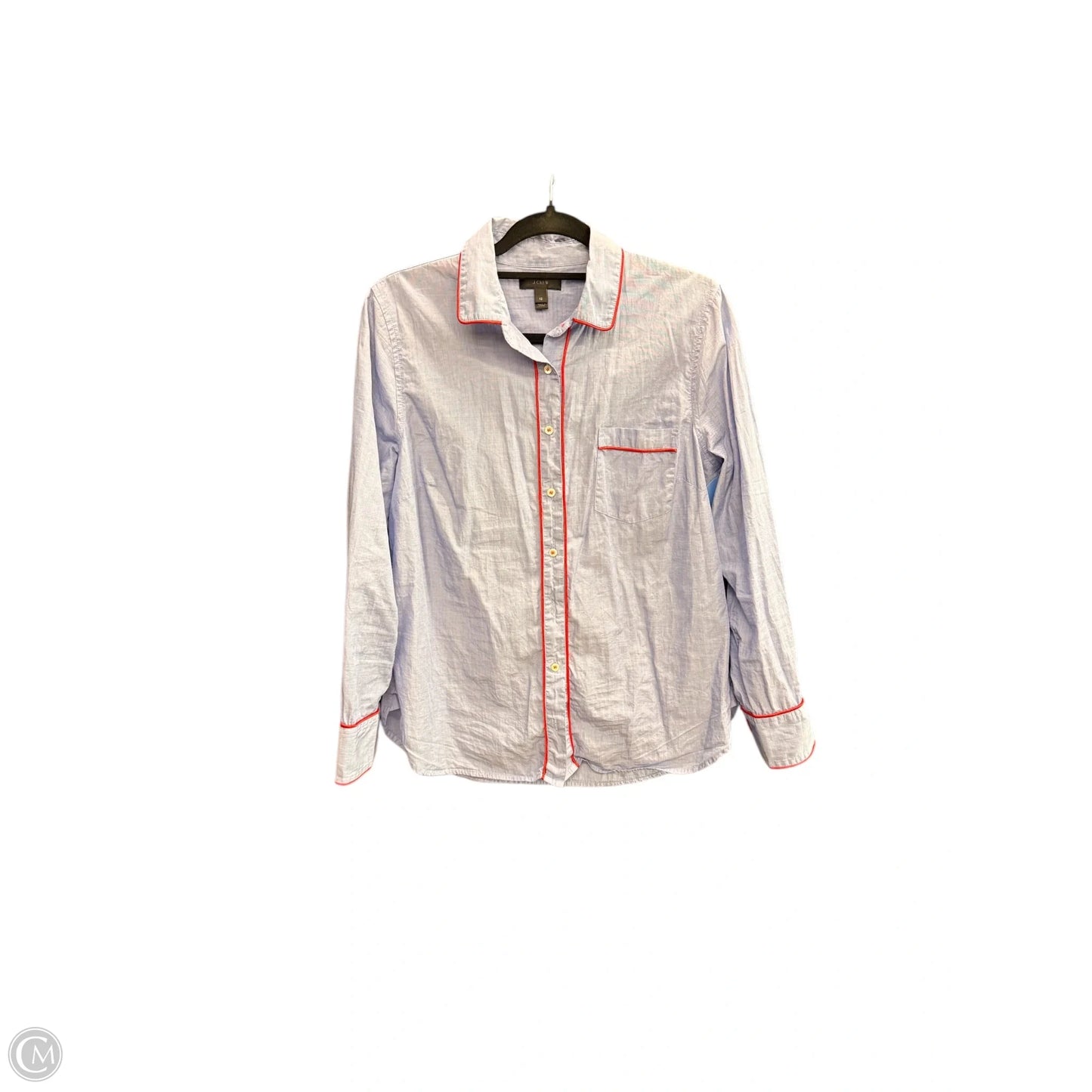 Top Long Sleeve By J. Crew In Blue & Red, Size: L