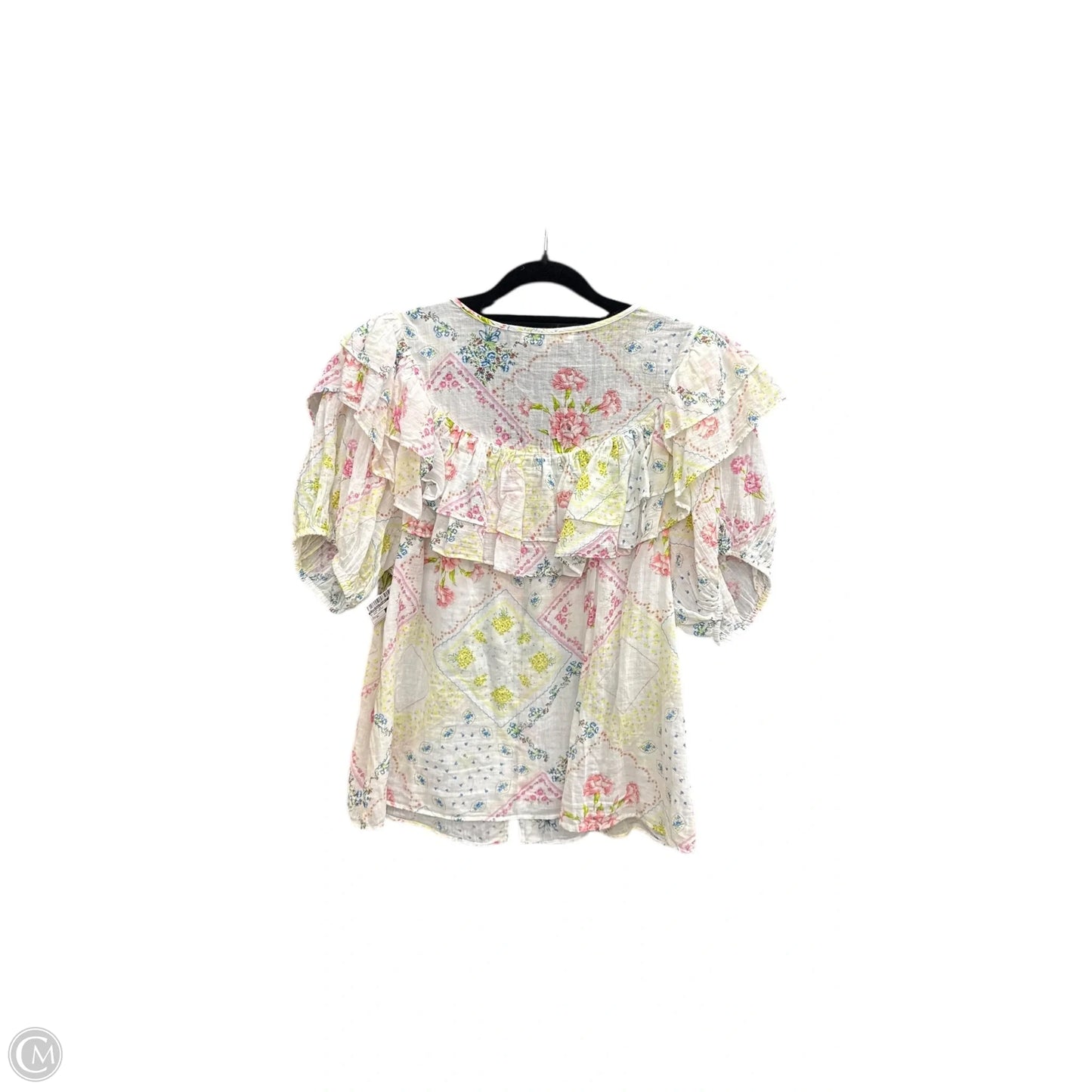 Blouse Short Sleeve By Loveshackfancy In Floral Print, Size: Xl