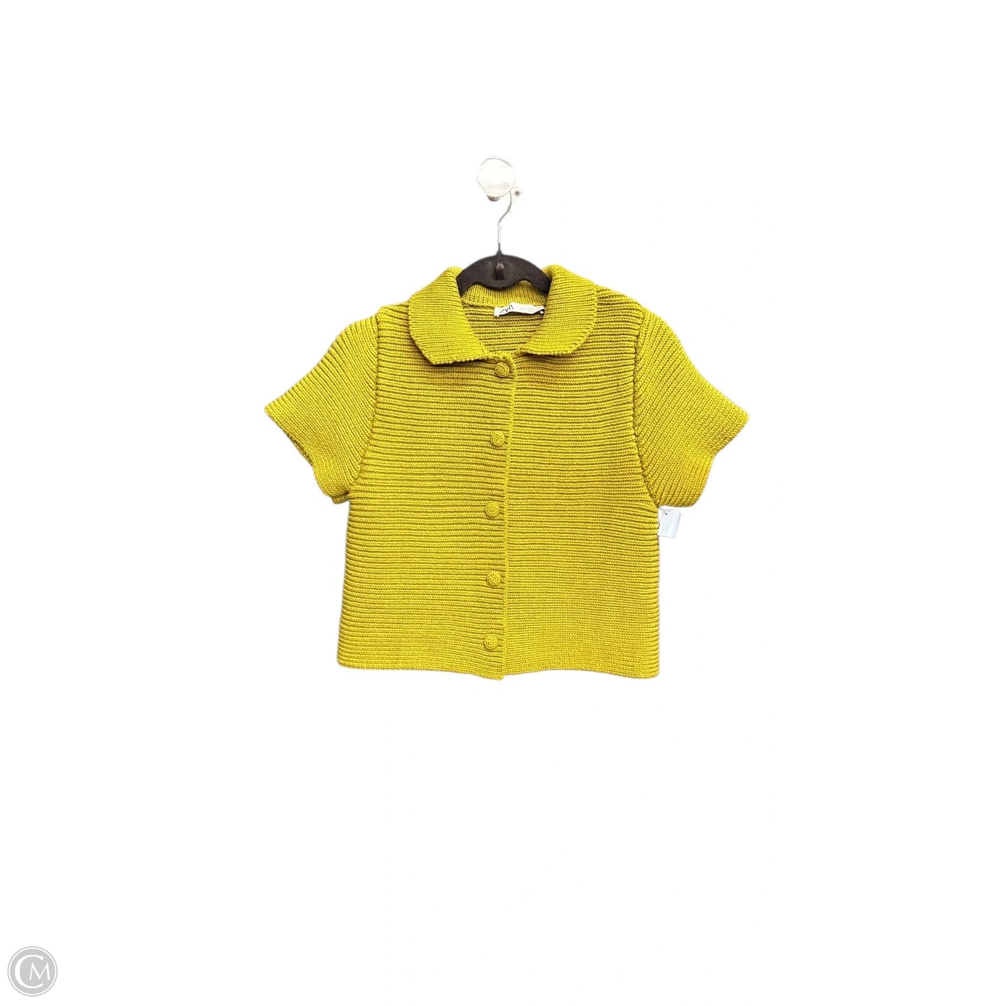 Blouse Short Sleeve By Zara In Green, Size: S