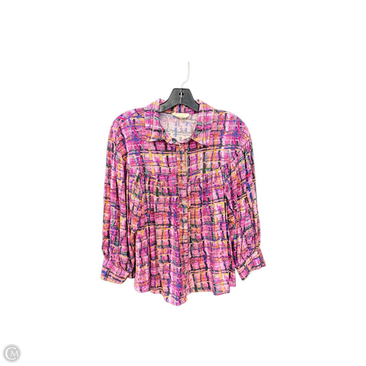 Blouse Short Sleeve By Entro In Multi-colored, Size: S