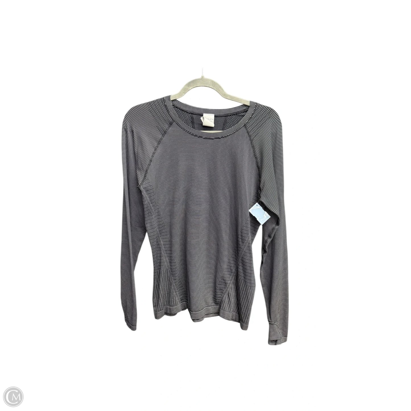 Athletic Top Long Sleeve Crewneck By Athleta In Striped Pattern, Size: L