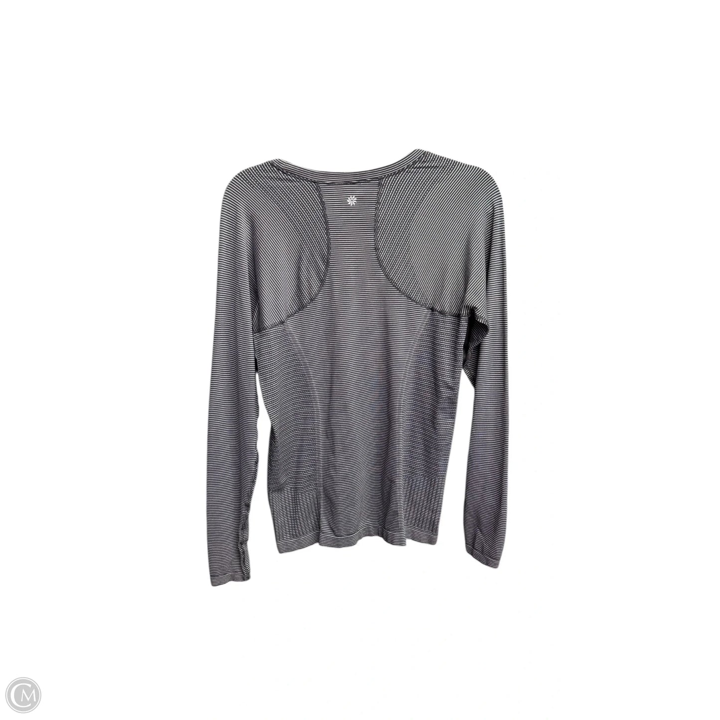Athletic Top Long Sleeve Crewneck By Athleta In Striped Pattern, Size: L