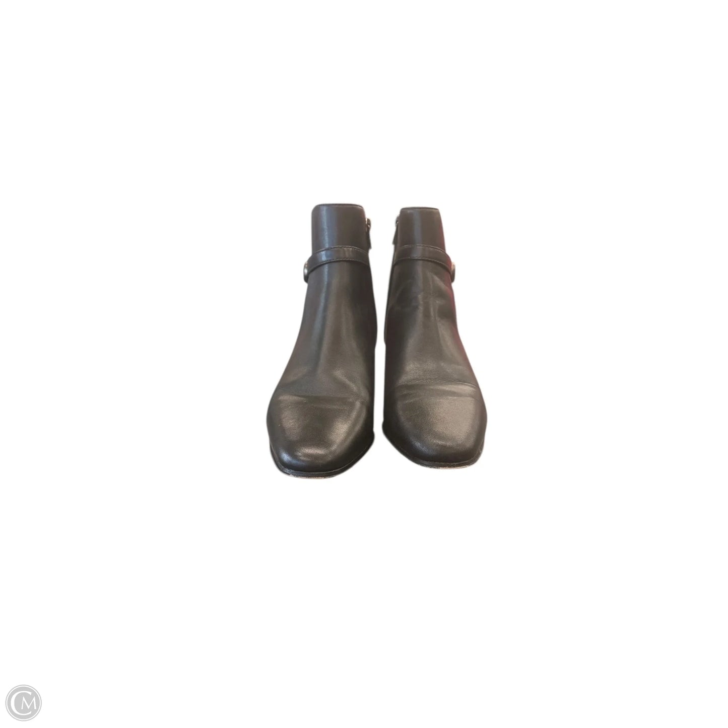 Boots Designer By Coach In Black & Silver, Size: 9.5