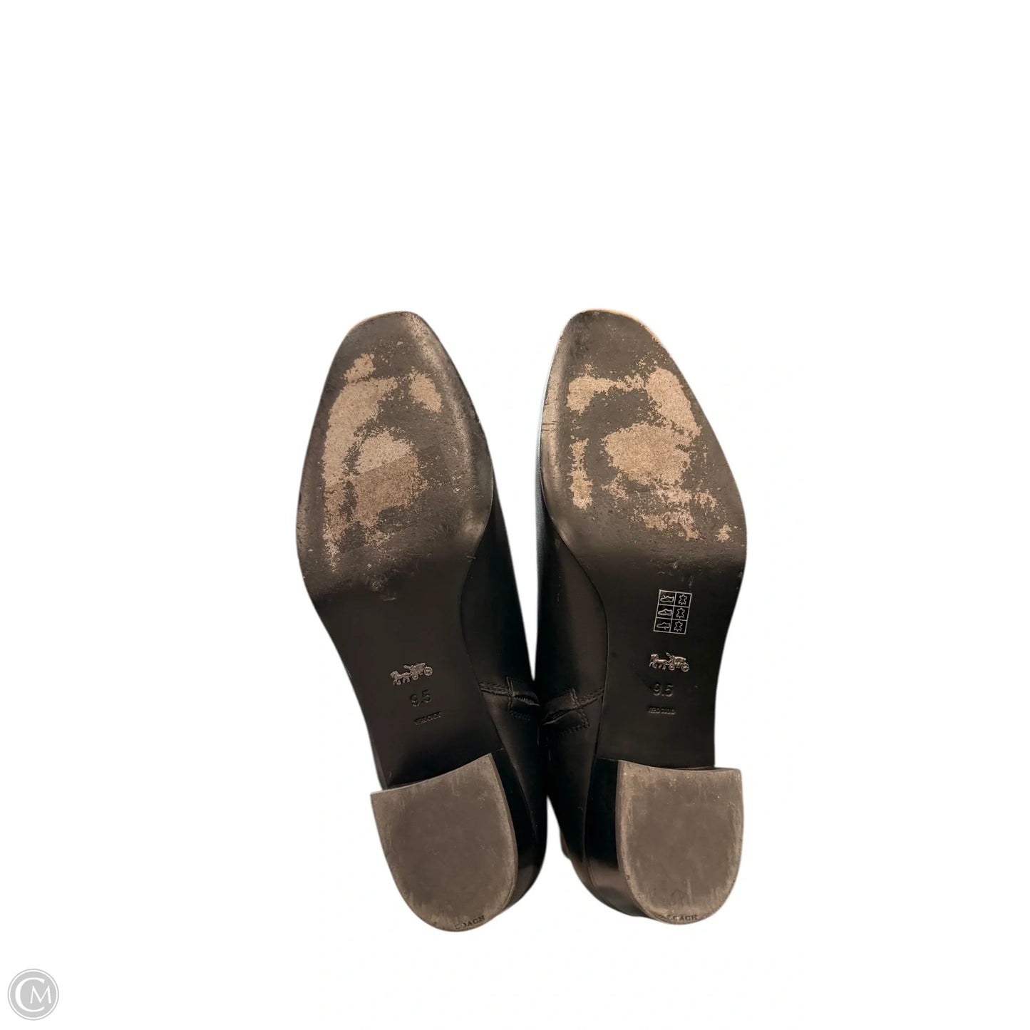 Boots Designer By Coach In Black & Silver, Size: 9.5