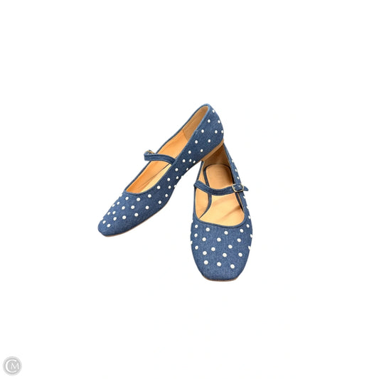 Shoes Flats By Loft In Blue & White, Size: 9