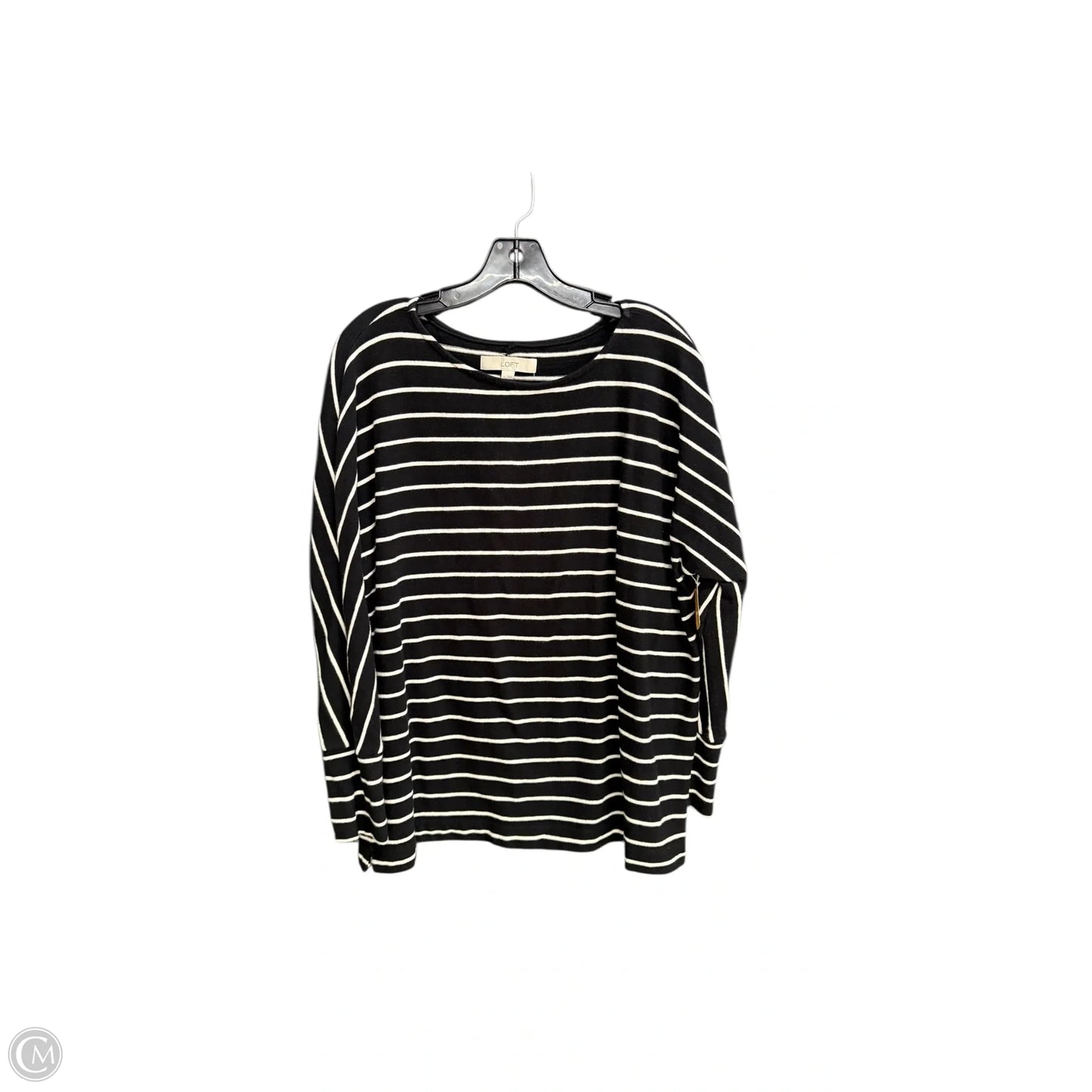 Top Long Sleeve By Loft In Striped Pattern, Size: L