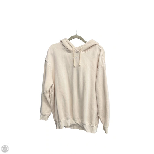 Athletic Sweatshirt Hoodie By Nike Apparel In Cream, Size: M