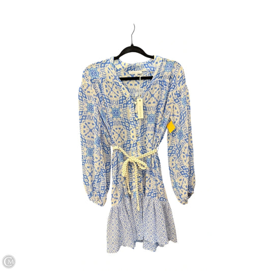 Dress Casual Midi By Olivaceous In Blue & White, Size: M