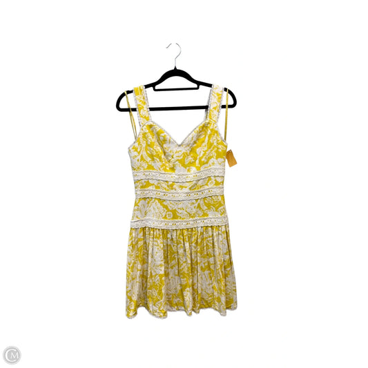 Dress Casual Short By Bcbgmaxazria In White & Yellow, Size: Xs