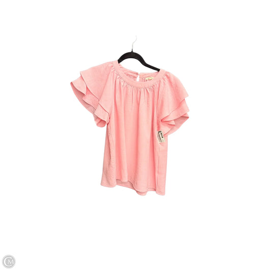 Blouse Short Sleeve By Jodifl In Pink, Size: S