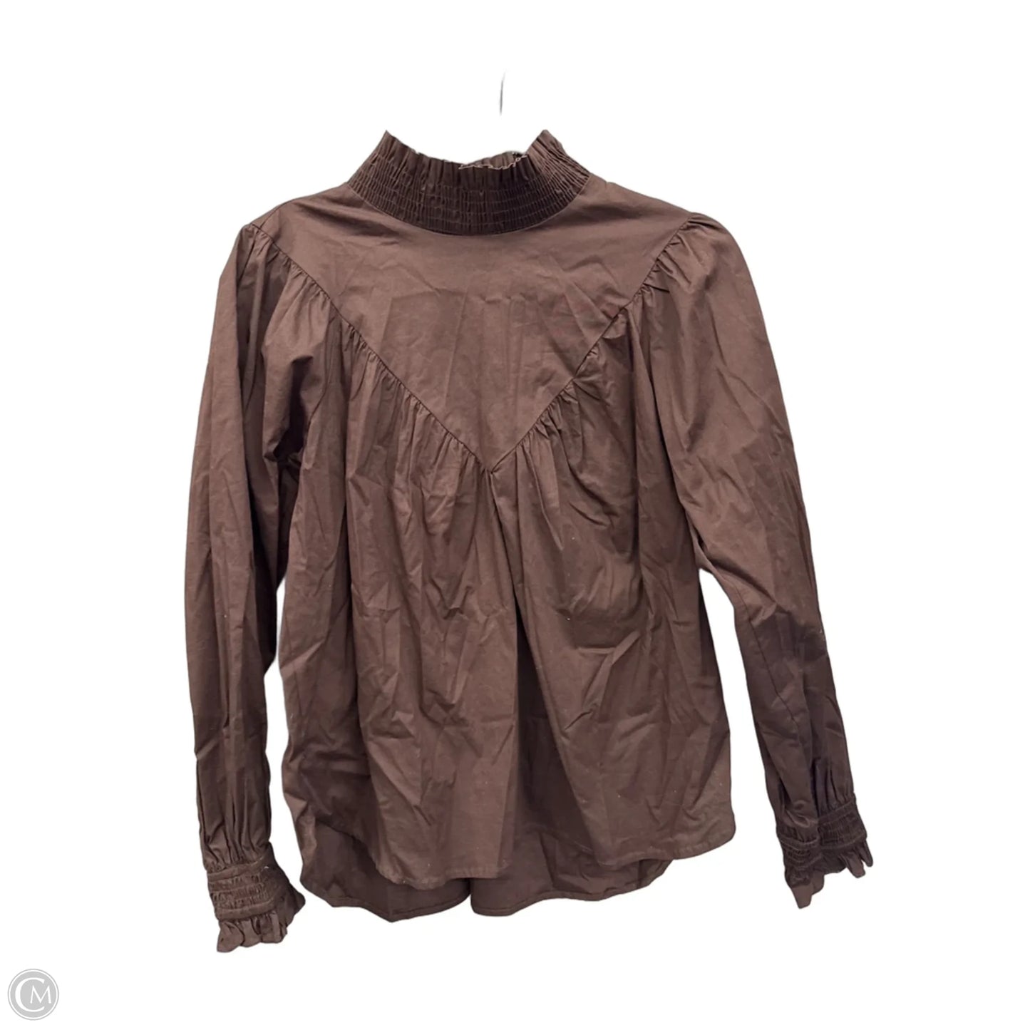 Blouse Long Sleeve By Papermoon In Brown, Size: M