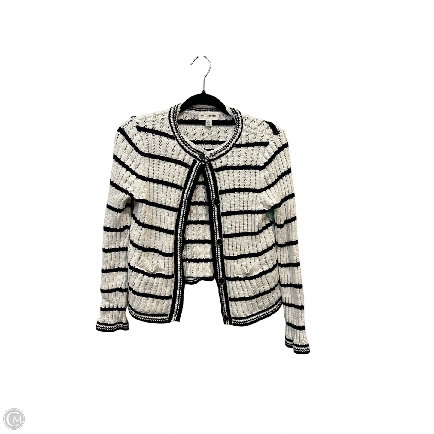 Cardigan By Free Assembly In Striped Pattern, Size: M