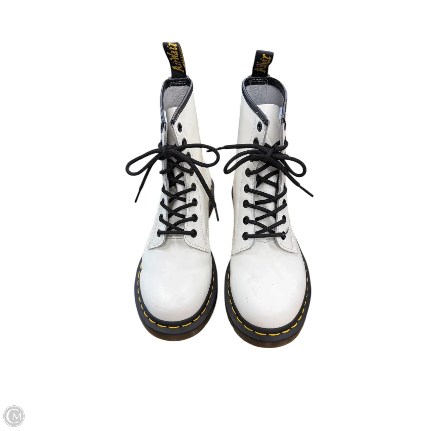 Boots Ankle Flats By Dr Martens In Black & White, Size: 8