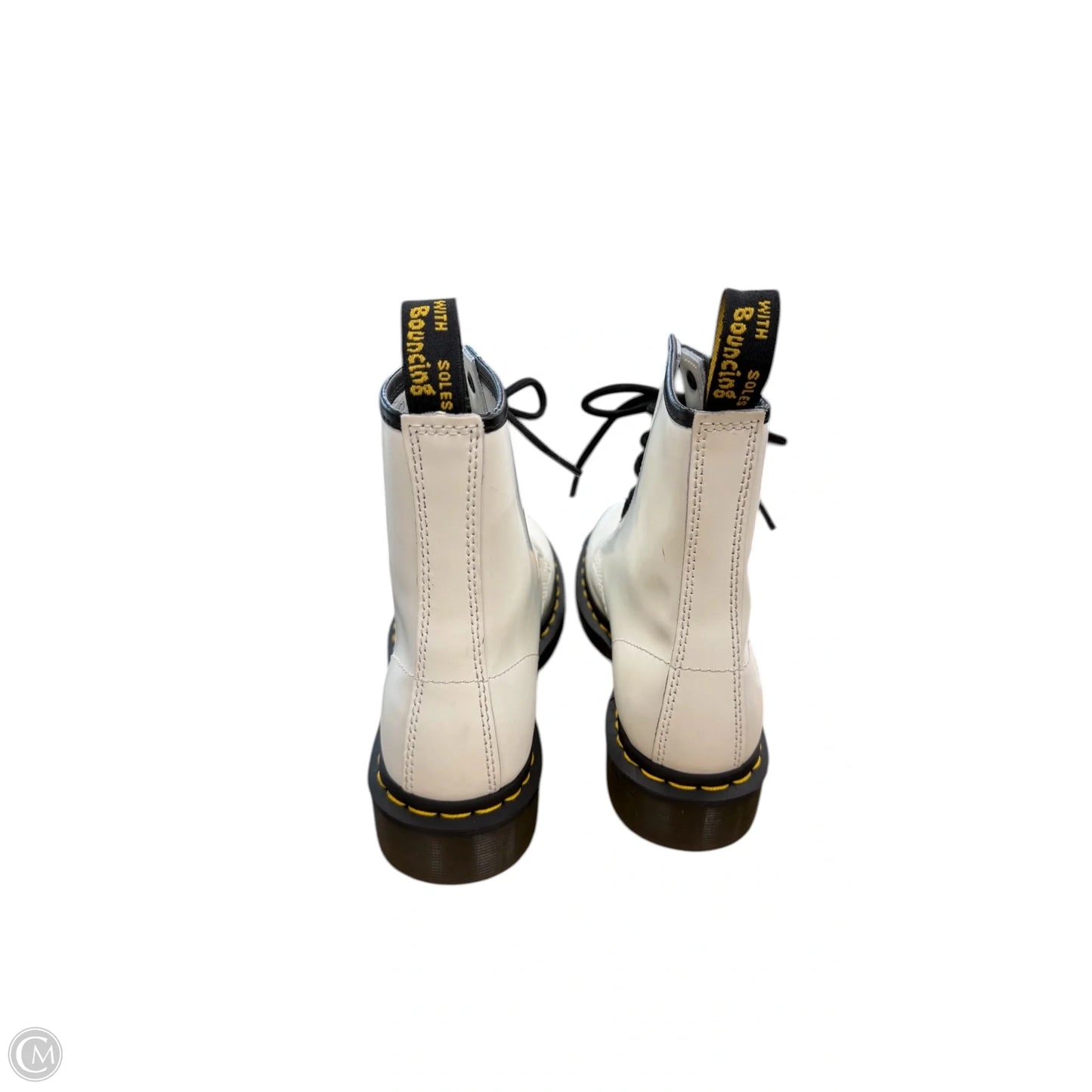 Boots Ankle Flats By Dr Martens In Black & White, Size: 8