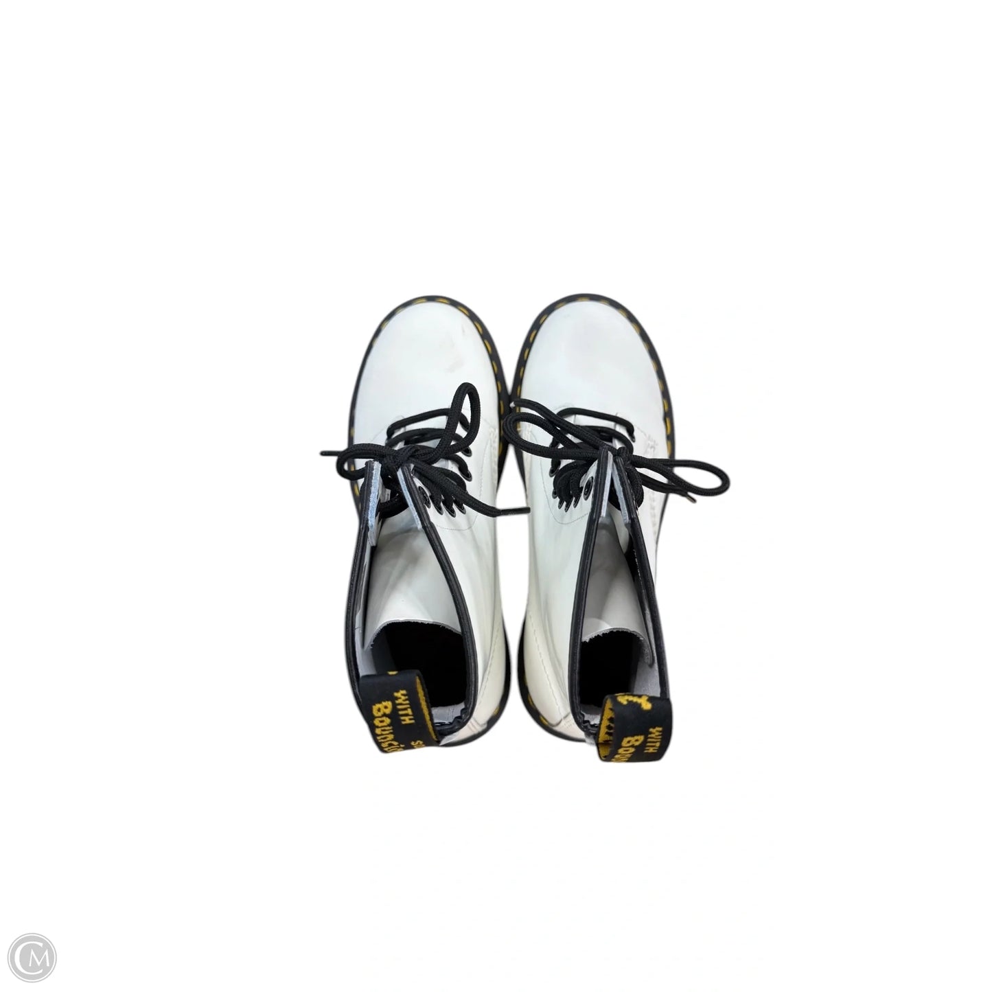 Boots Ankle Flats By Dr Martens In Black & White, Size: 8